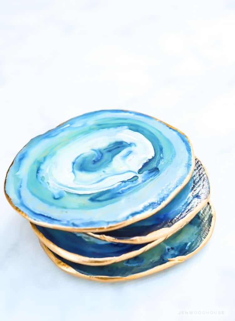 Agate Coasters  Soft Teal - Small – Soulspa Resin Art