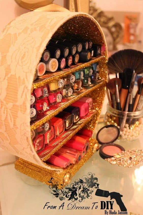diy makeup organizer cardboard