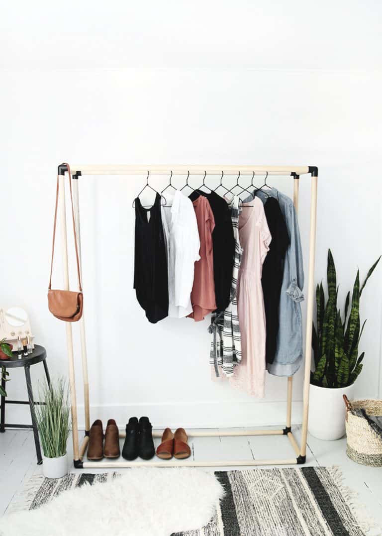 22 DIY Clothes Racks In 2022 Organize Your Closet   3 Minimalist Rack 768x1077 