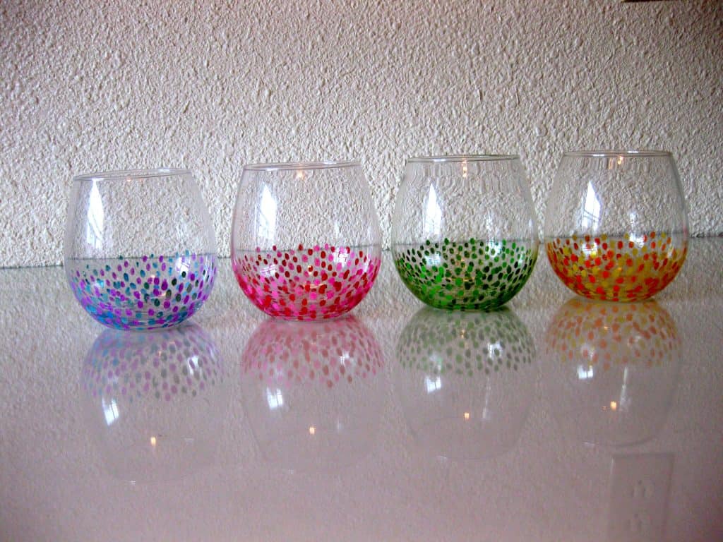 DIY Color Block Frosted Tumblers - Vicky Barone